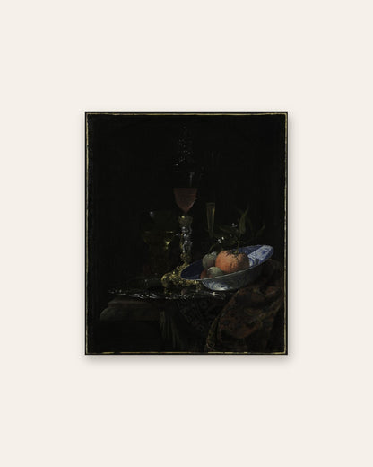 Willem Kalf - Wineglass and a Bowl of Fruit