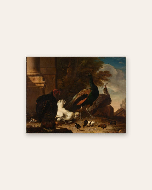 Melchior d'Hondecoeter - Peacock and Poultry