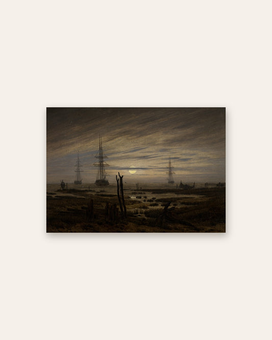 Caspar David Friedrich - Moonlit Harbour