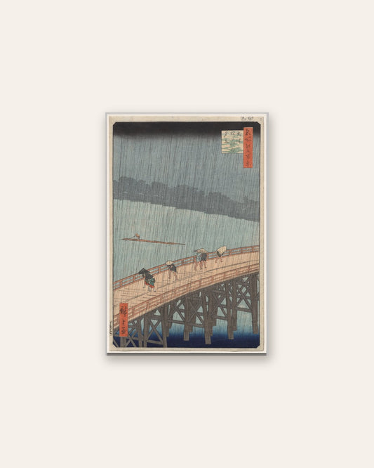 Utagawa Hiroshige - Sudden Shower over Shin-Ōhashi Bridge and Atake, from One Hundred Famous Views of Edo