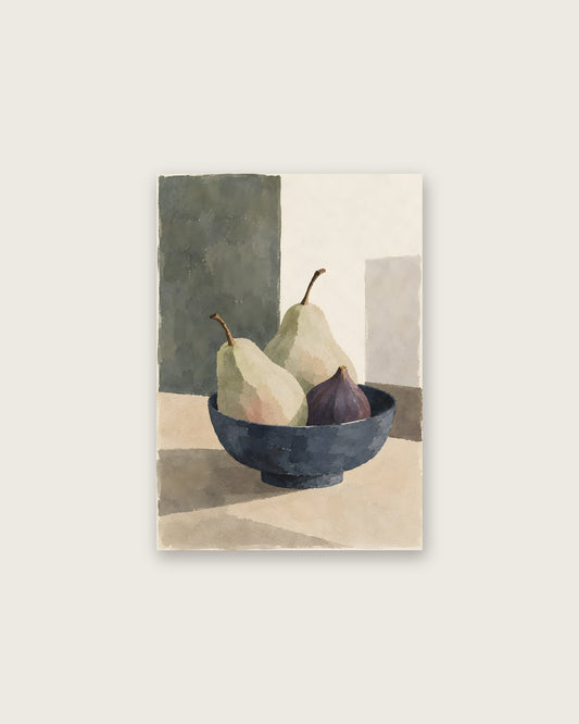 Cengiz Curtis - Muted Pears and Fig in a Dark Bowl