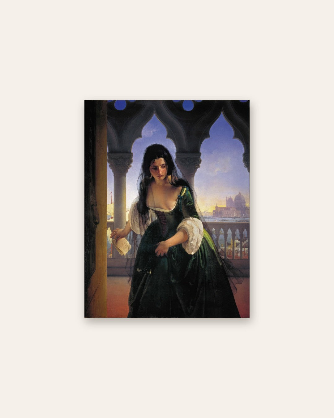 Francesco Hayez - Lady on a Venetian Balcony