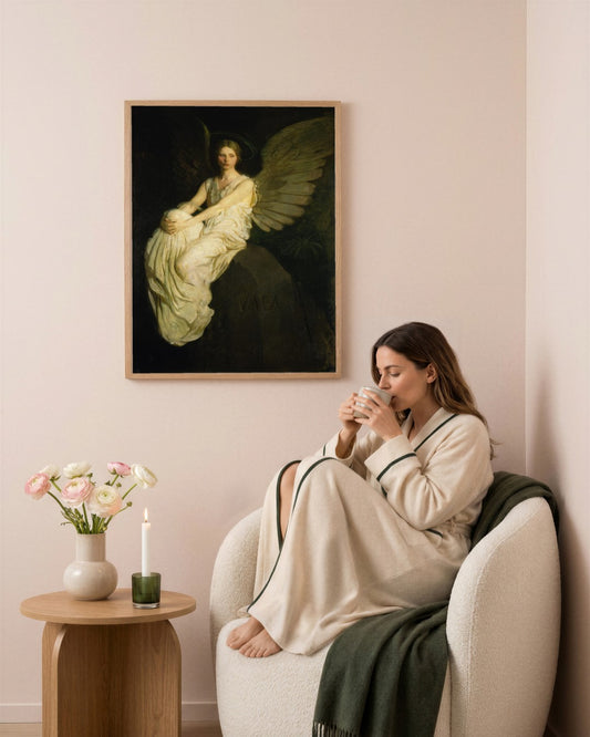 Abbott Handerson Thayer - Stevenson Memorial - framed print in a styled room