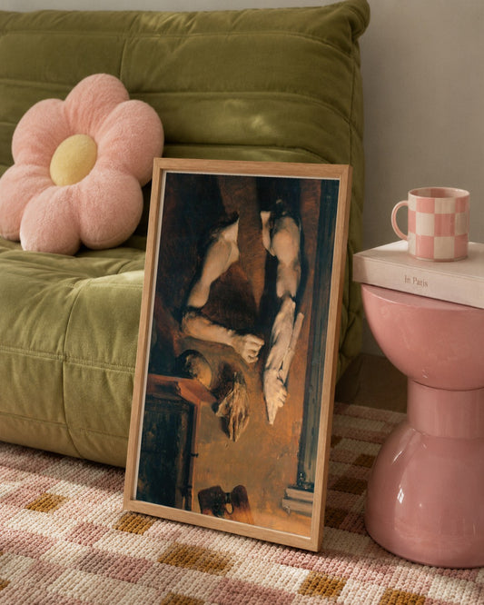 Adolph von Menzel - Study from Above - framed print in a styled room