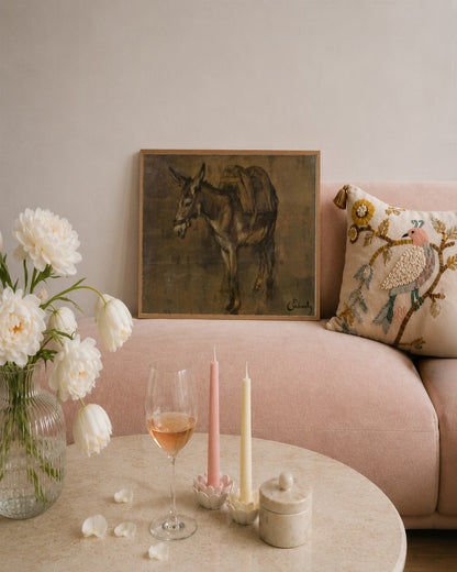 Carl Schuch - Donkey - framed print in a styled room