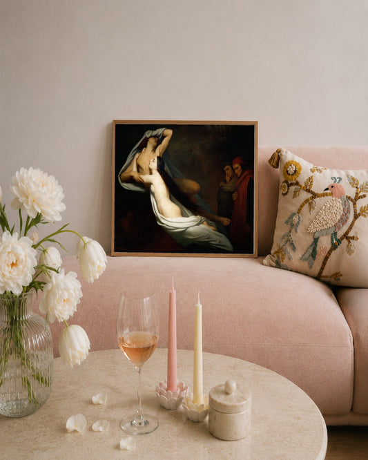 Ary Scheffer - Paolo and Francesca - framed print in a styled room
