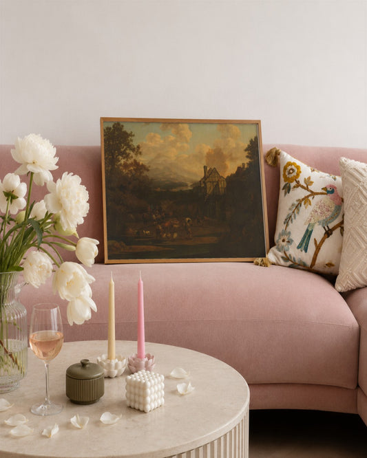 Abraham Jansz. Begeyn - Golden Valley Farmhouse - framed print in a styled room