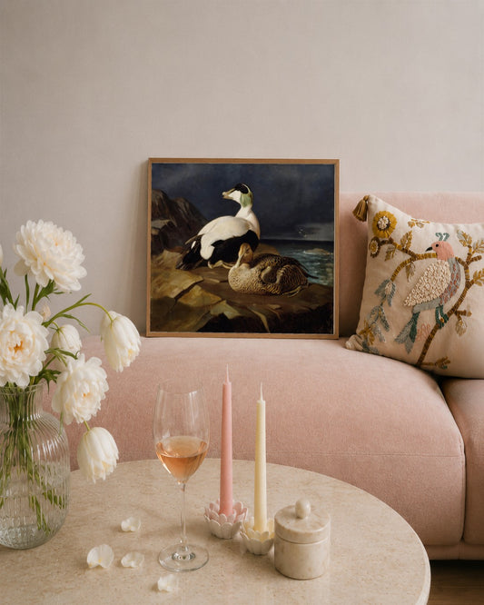 Ferdinand von Wright - Eider Ducks - framed print in a styled room