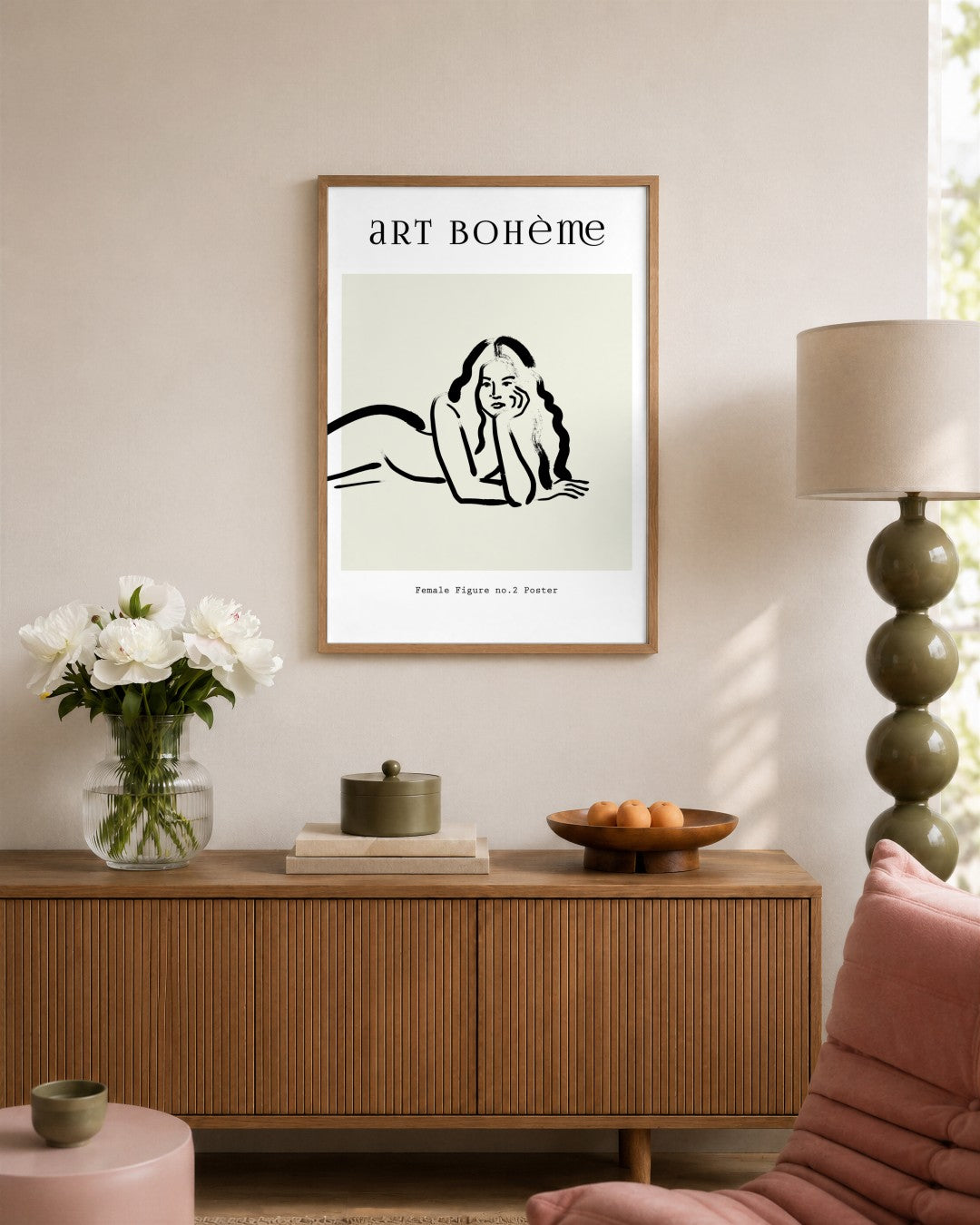 SENT Studio - Bohemian Poster No. 84 - framed print in a styled room