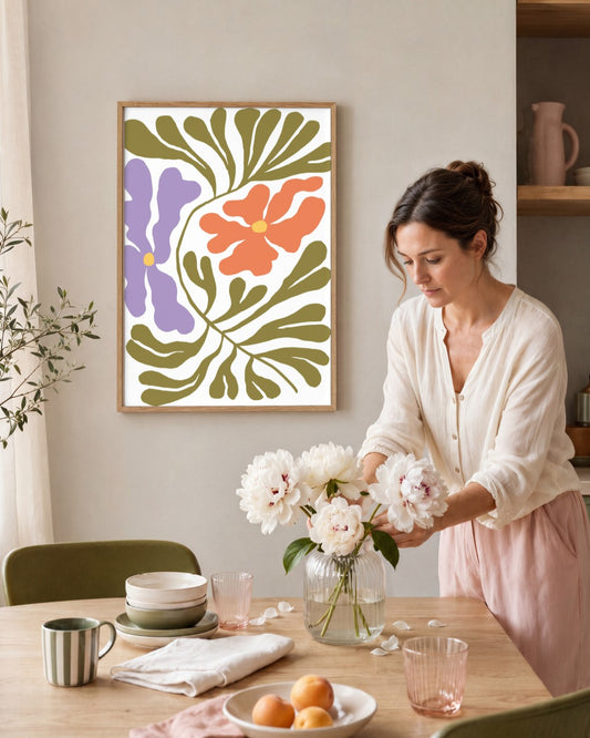 SENT Studio - Blooming Flowers Poster No. 46 - framed print in a styled room