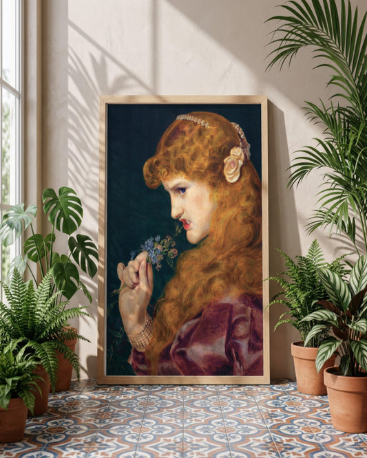 Frederick Sandys - Love's Shadow - framed print in a styled room