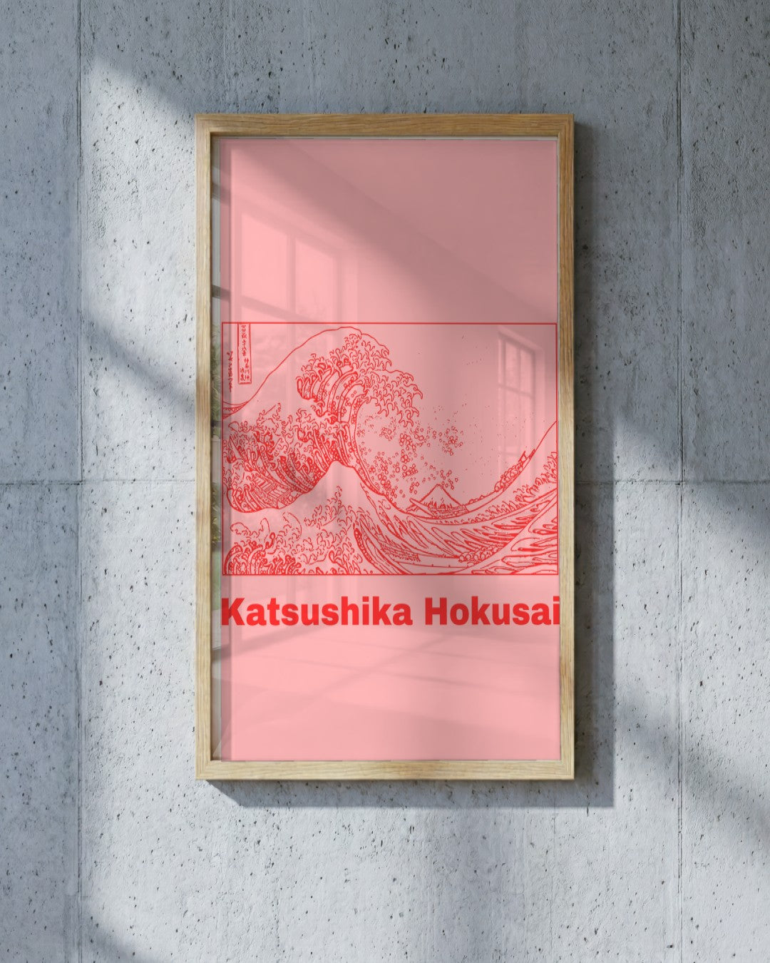 Katsushika Hokusai - The Great Wave (Study) - framed print in a styled room