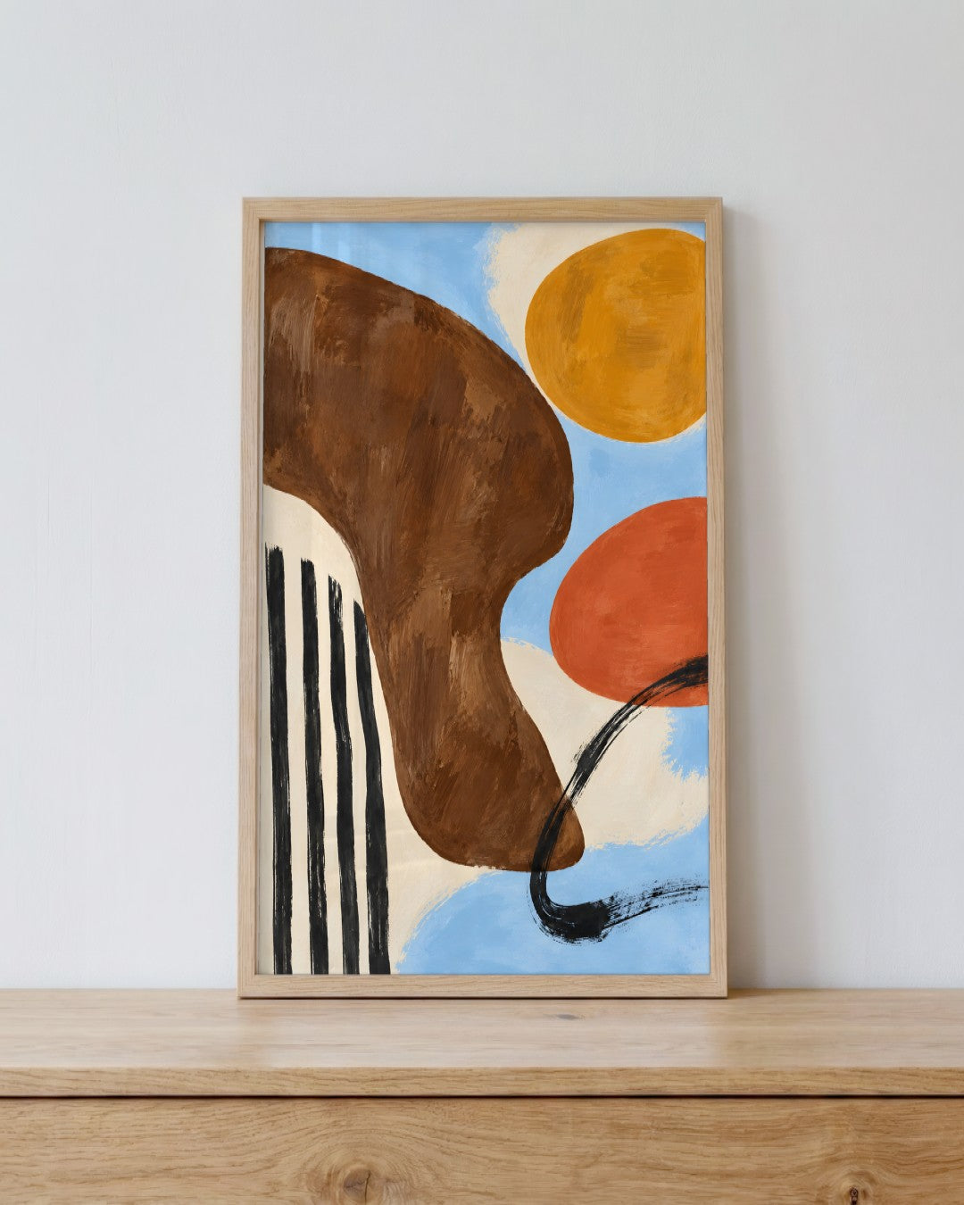 Elise Rowan - Earth and Sky - framed print in a styled room