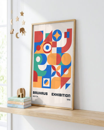 Bauhaus - Exhibition Geometry - framed print in a styled room