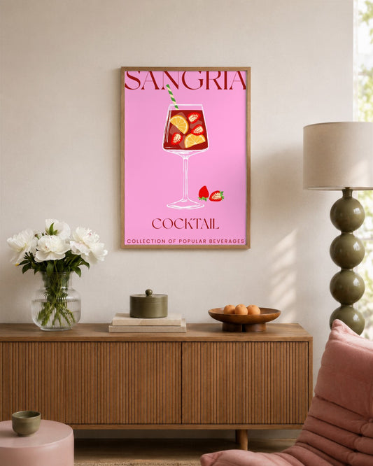 SENT Studio - Cocktail Poster No. 25 - framed print in a styled room