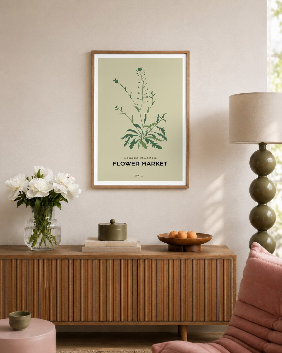 SENT Studio - Botanical Poster No. 8 - framed print in a styled room