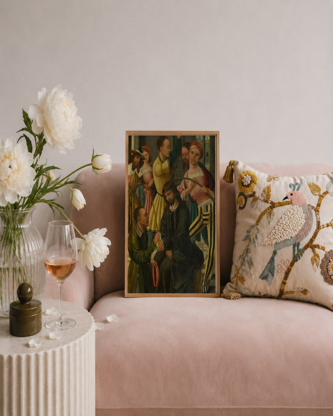 Renaissance Masters - The Presentation Panel - framed print in a styled room
