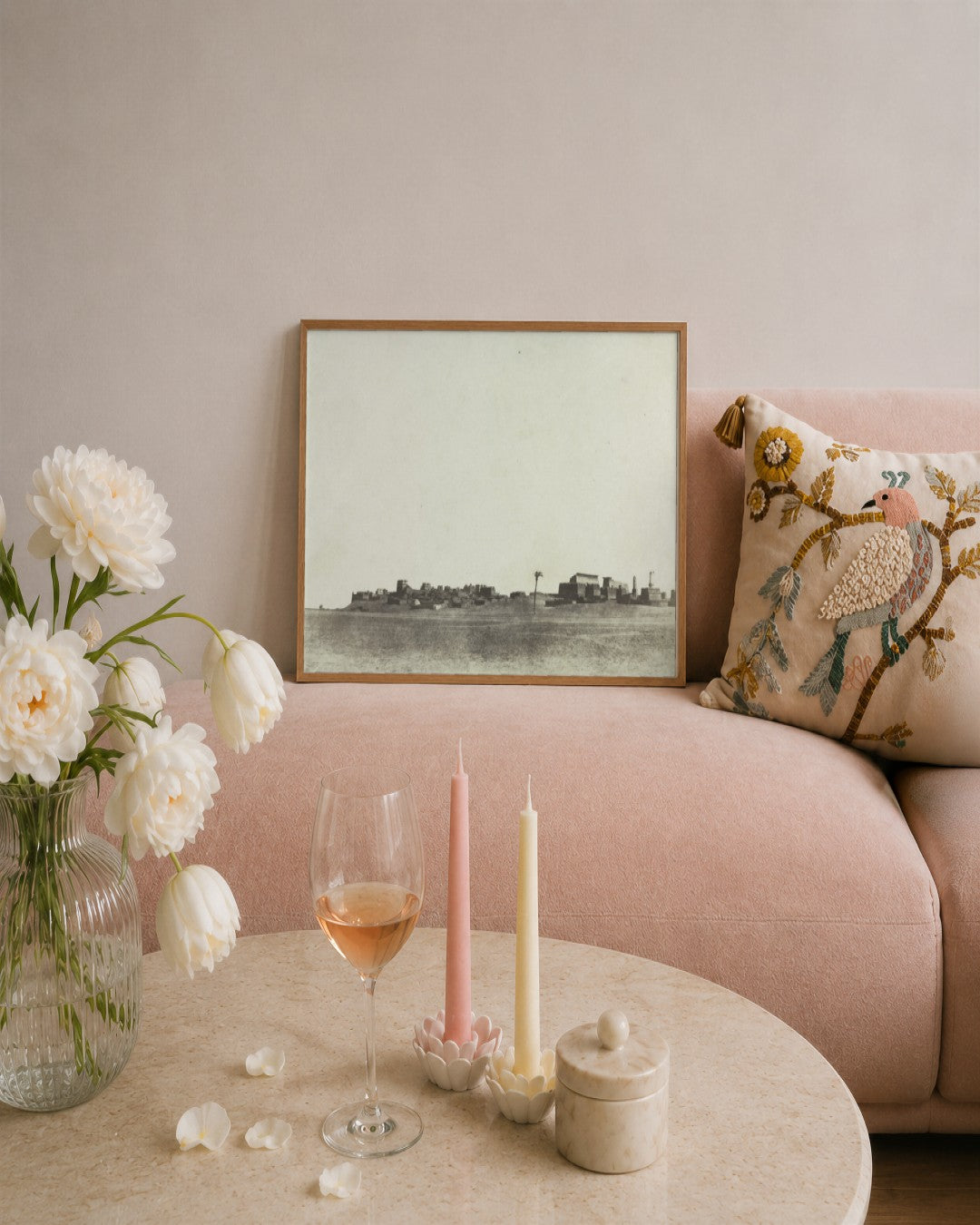 John Beasley Greene - View of Luxor - framed print in a styled room