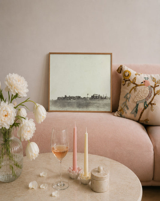 John Beasley Greene - View of Luxor - framed print in a styled room