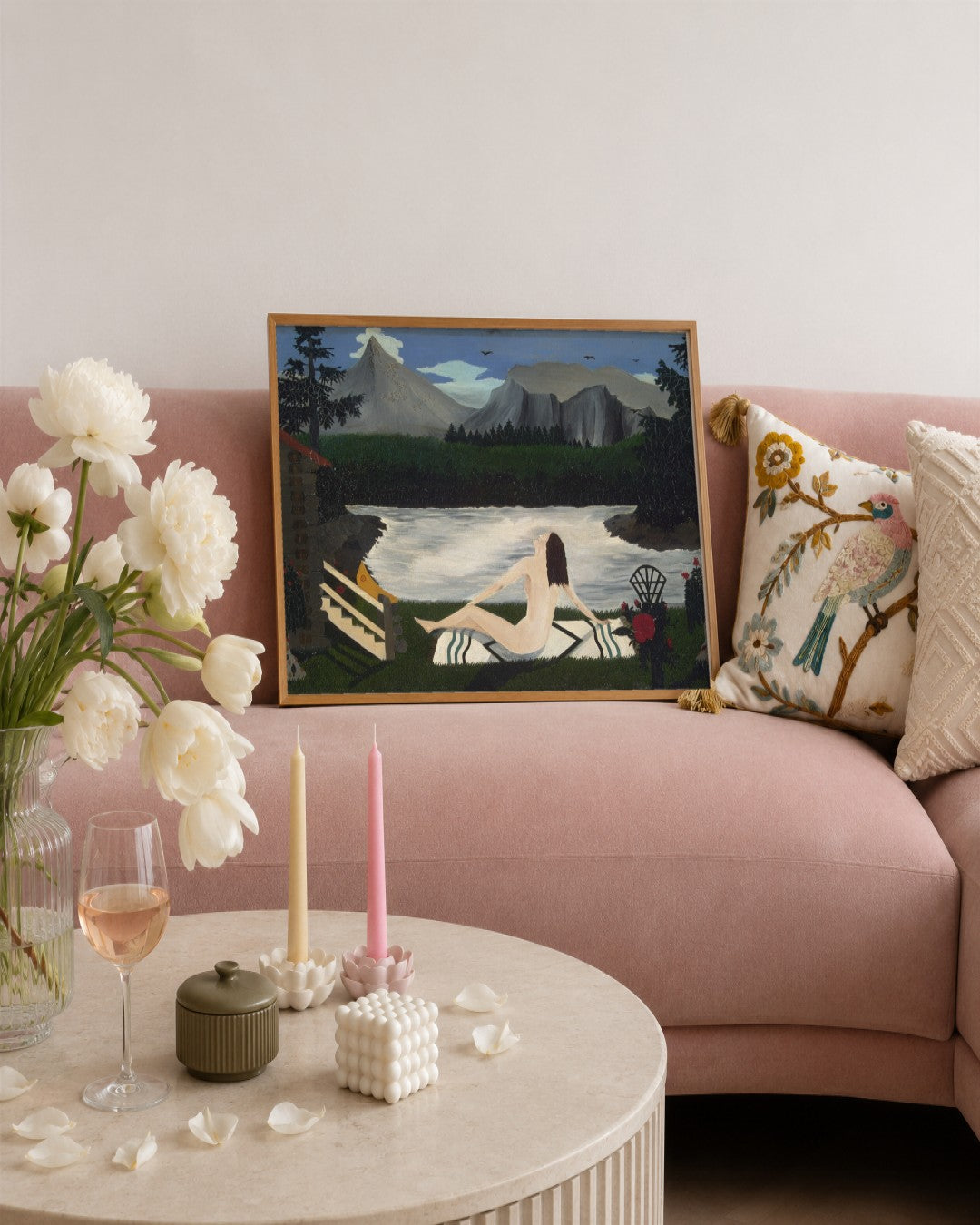 Horace Pippin - Bather by the Lake - framed print in a styled room
