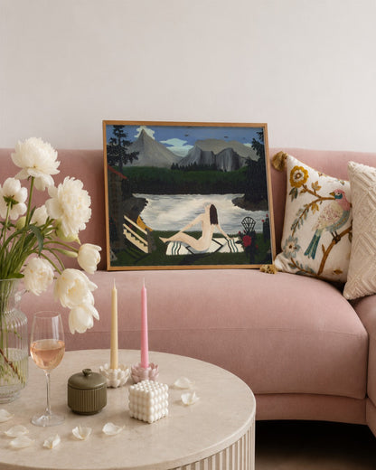 Horace Pippin - Bather by the Lake - framed print in a styled room
