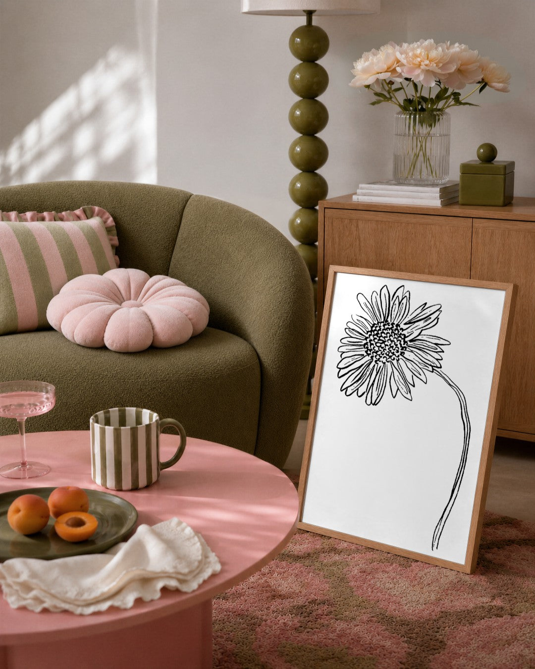 SENT Studio - Blooming Flowers Poster No. 6 - framed print in a styled room