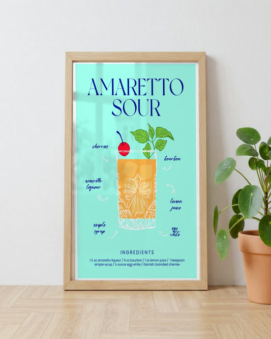 SENT Studio - Cocktail Poster No. 49 - framed print in a styled room
