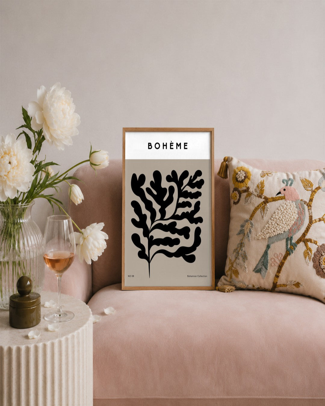 SENT Studio - Bohemian Poster No. 8 - framed print in a styled room