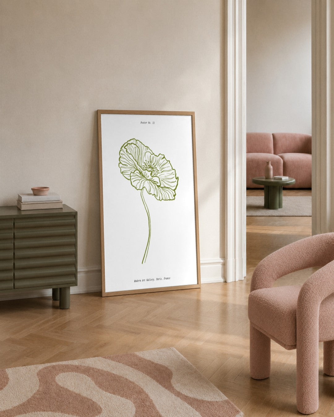 SENT Studio - Blooming Flowers Poster No. 7 - framed print in a styled room
