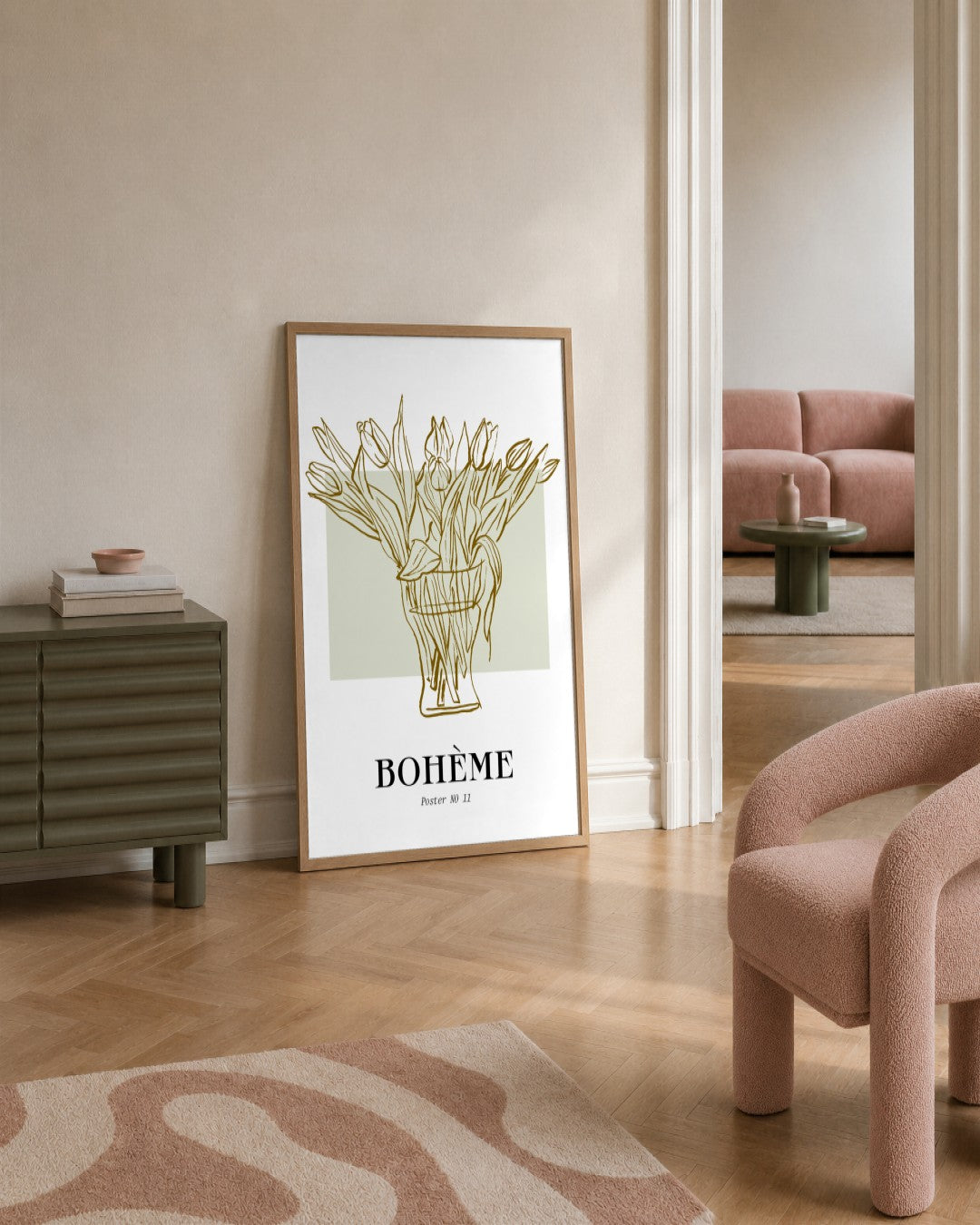 SENT Studio - Blooming Flowers Poster No. 11 - framed print in a styled room