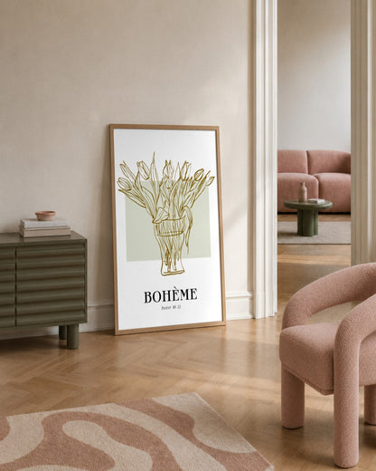 SENT Studio - Blooming Flowers Poster No. 11 - framed print in a styled room