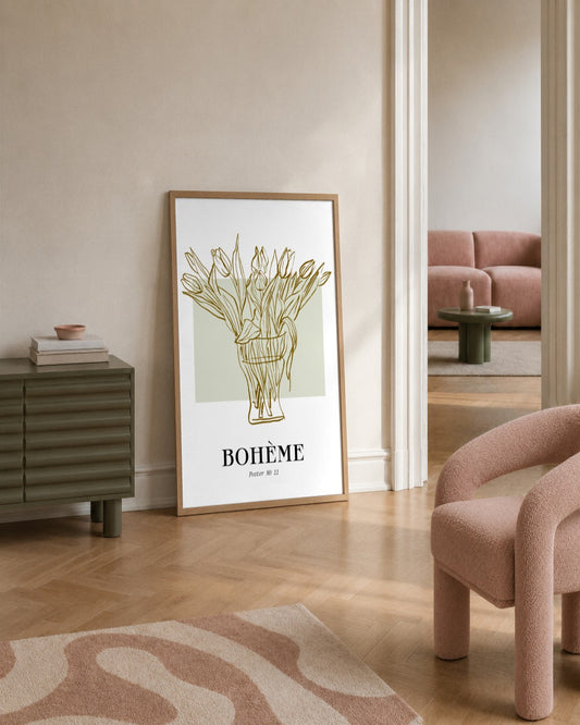 SENT Studio - Blooming Flowers Poster No. 11 - framed print in a styled room