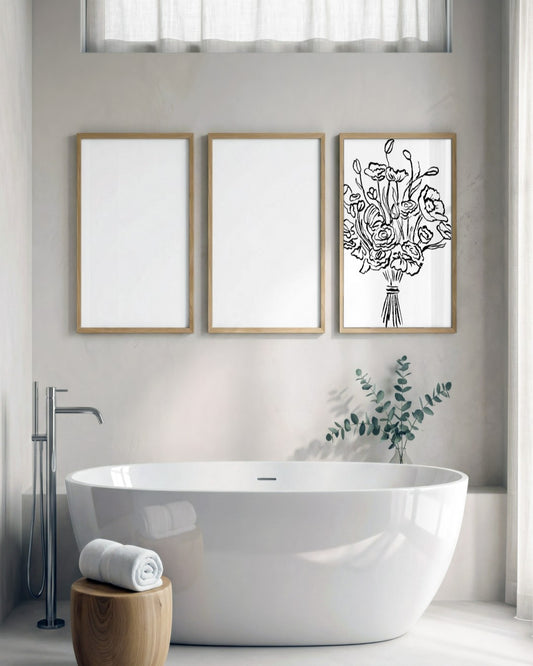 SENT Studio - Blooming Flowers Poster No. 18 - framed print in a styled room