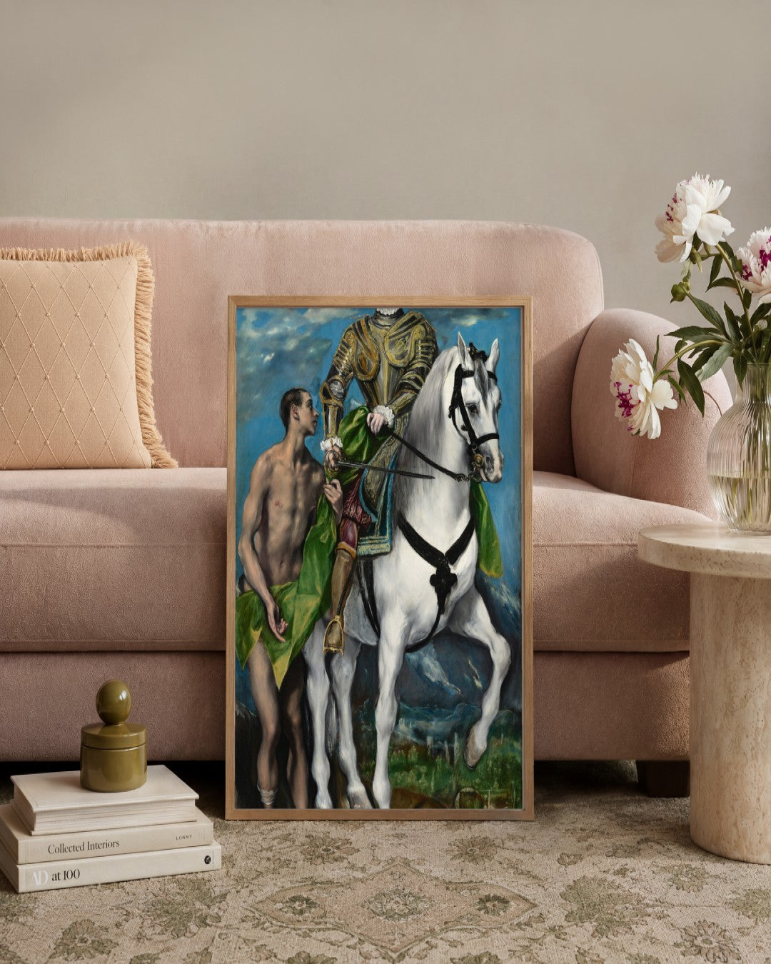 El Greco - Saint Martin and the Beggar II - framed print in a styled room
