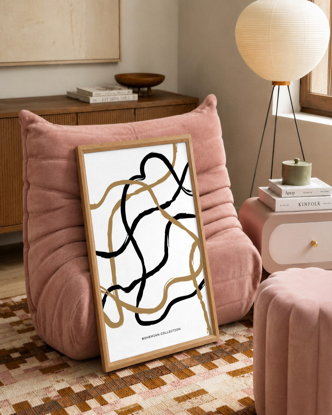 SENT Studio - Bohemian Poster No. 39 - framed print in a styled room