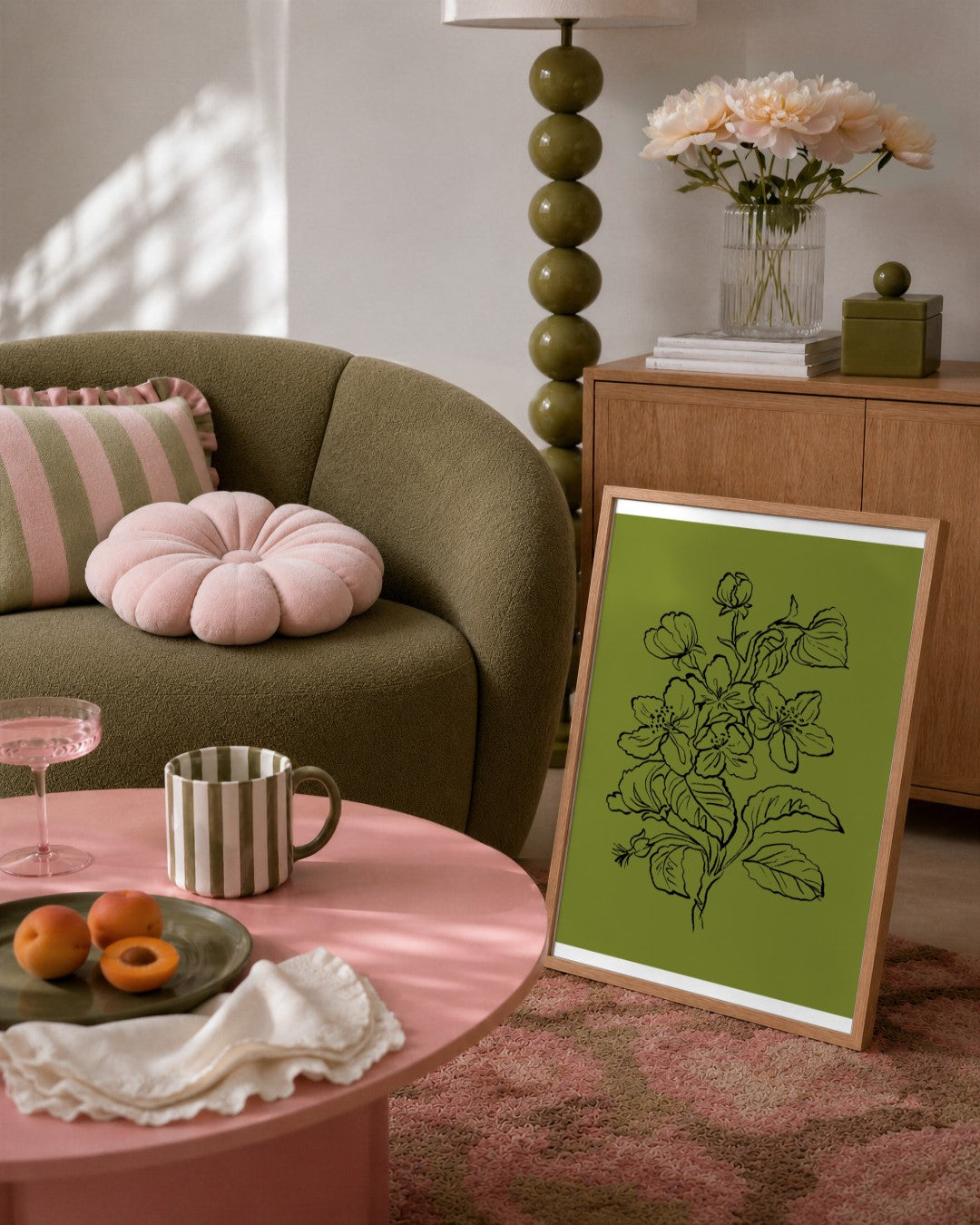 SENT Studio - Blooming Flowers Poster No. 24 - framed print in a styled room