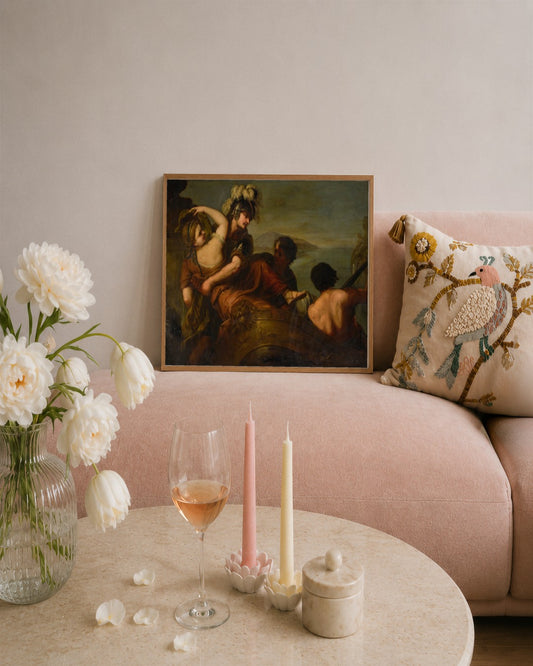 Luca Giordano - Warrior in a Chariot - framed print in a styled room