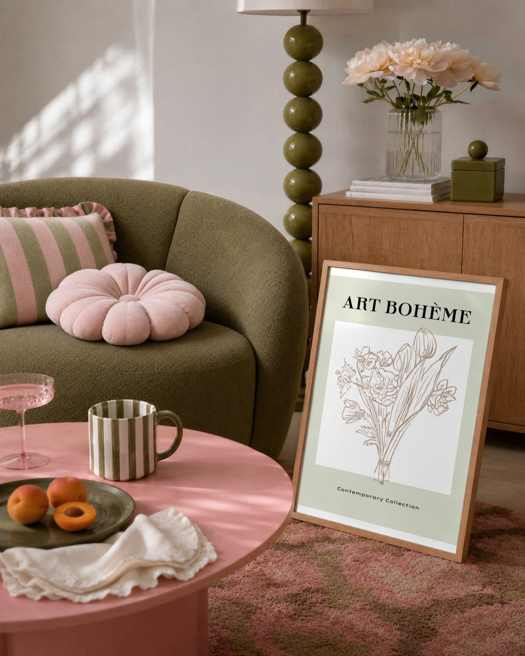 SENT Studio - Blooming Flowers Poster No. 39 - framed print in a styled room