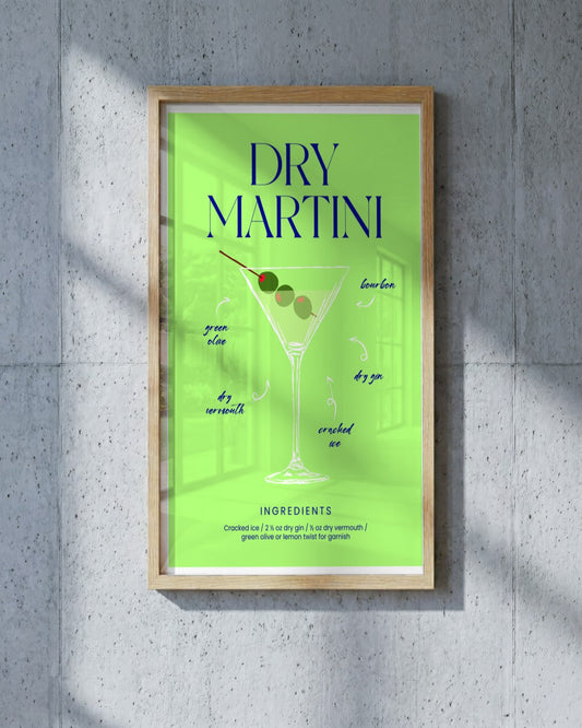 SENT Studio - Cocktail Poster No. 50 - framed print in a styled room
