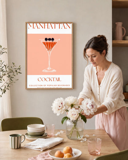 SENT Studio - Cocktail Poster No. 11 - framed print in a styled room