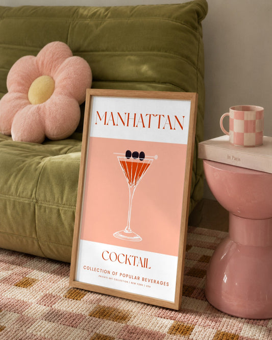 SENT Studio - Cocktail Poster No. 11 - framed print in a styled room