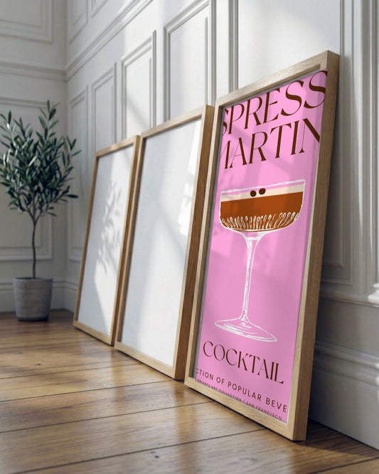 SENT Studio - Cocktail Poster No. 8 - framed print in a styled room