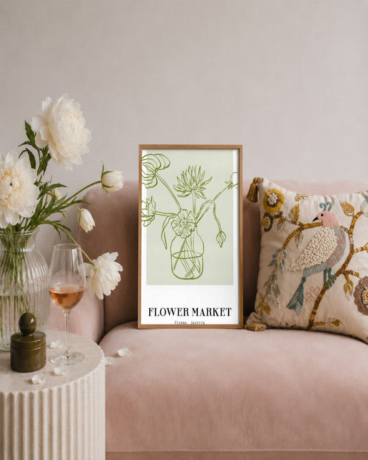 SENT Studio - Blooming Flowers Poster No. 35 - framed print in a styled room