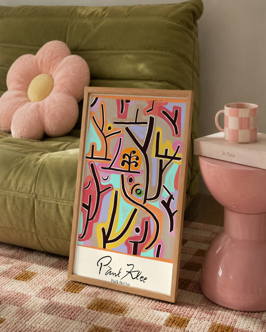 Paul Klee - Park bei Lu - framed print in a styled room