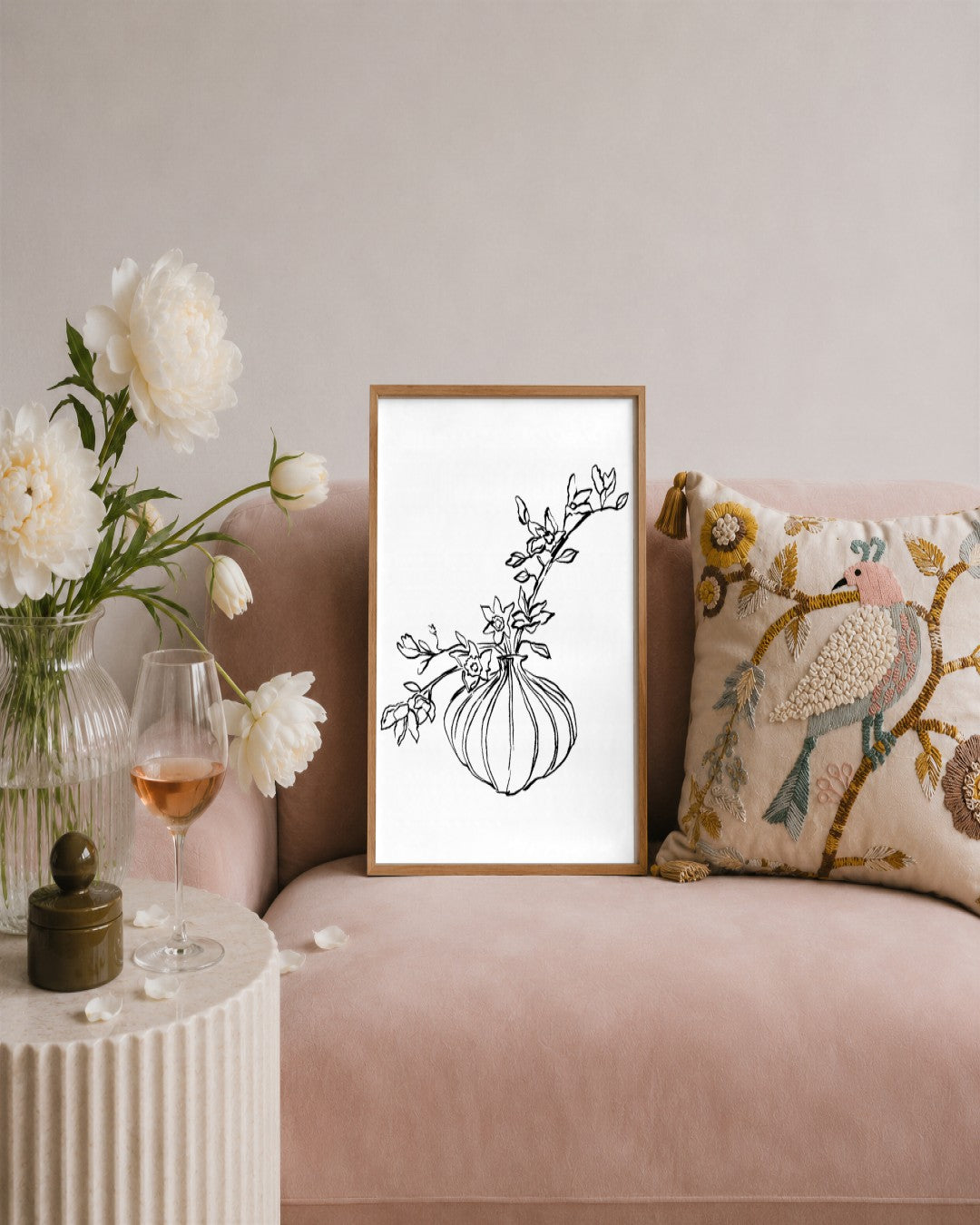SENT Studio - Blooming Flowers Poster No. 14 - framed print in a styled room