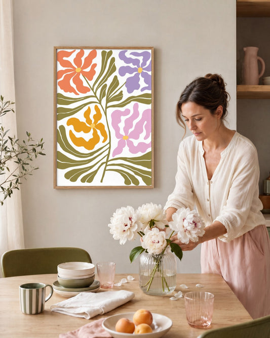 SENT Studio - Blooming Flowers Poster No. 48 - framed print in a styled room