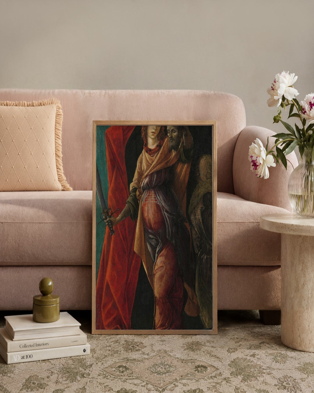 Sandro Botticelli - Judith with the Head of Holofernes - framed print in a styled room