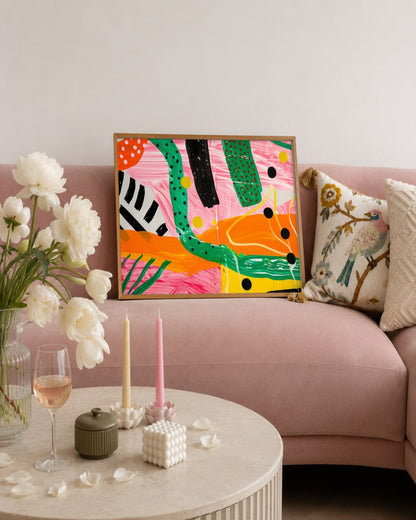 SENT Studio - Abstract Shapes No. 30 - framed print in a styled room
