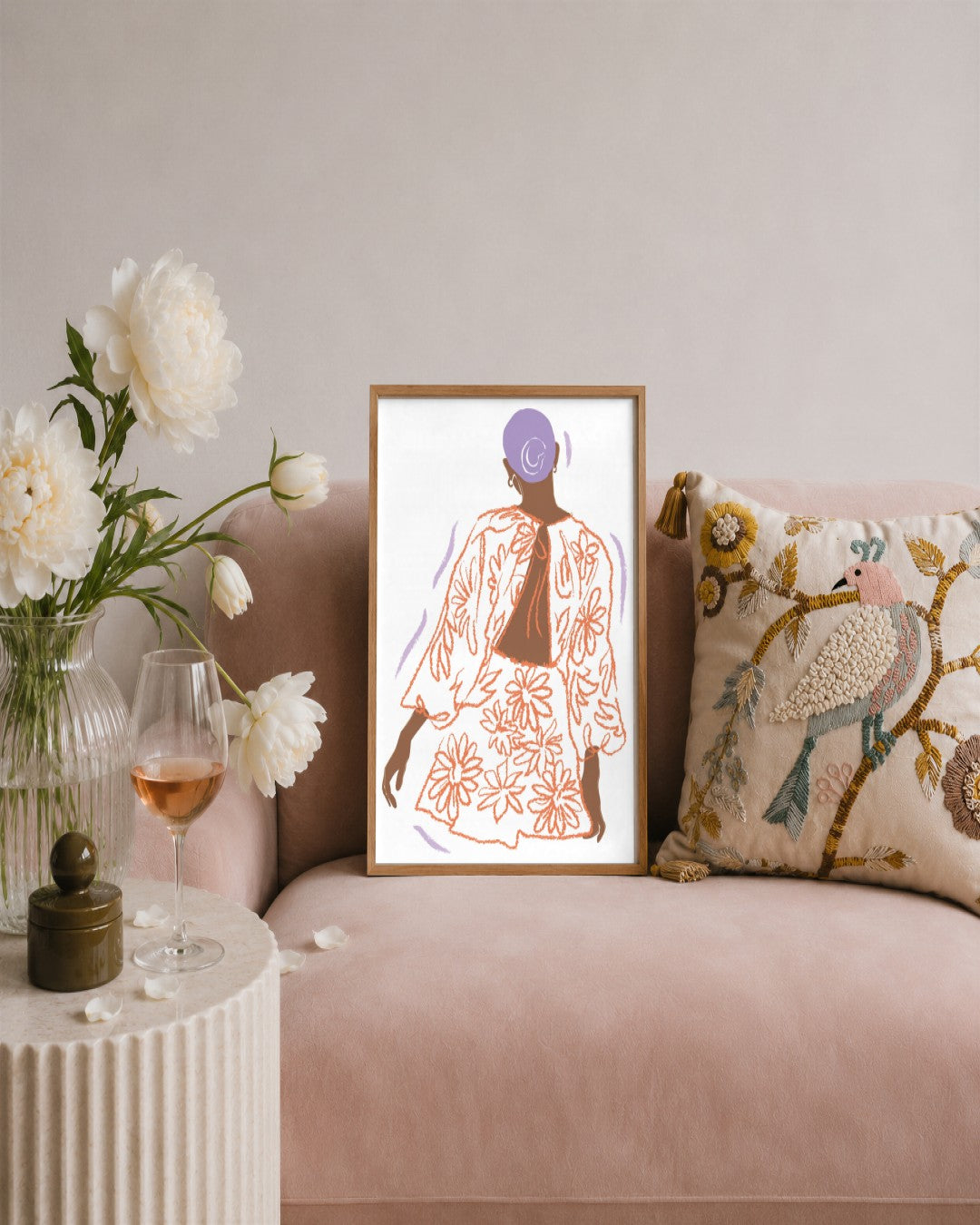 SENT Studio - Blooming Flowers Poster No. 55 - framed print in a styled room