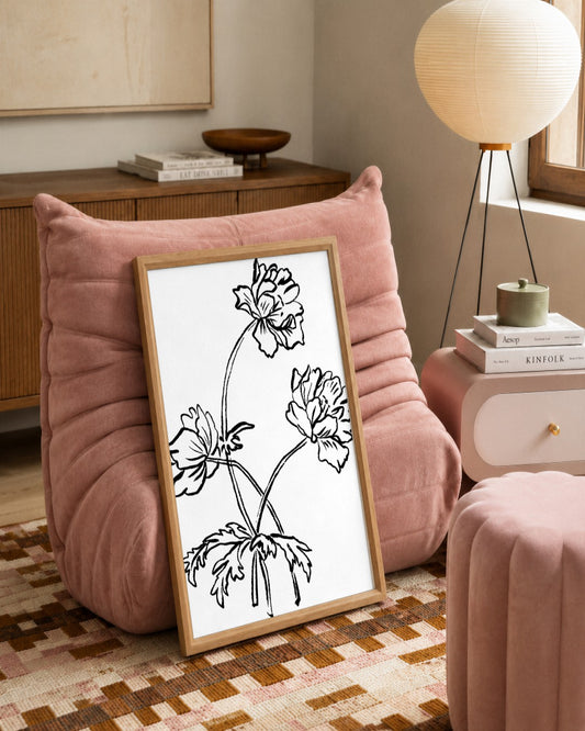 SENT Studio - Blooming Flowers Poster No. 10 - framed print in a styled room